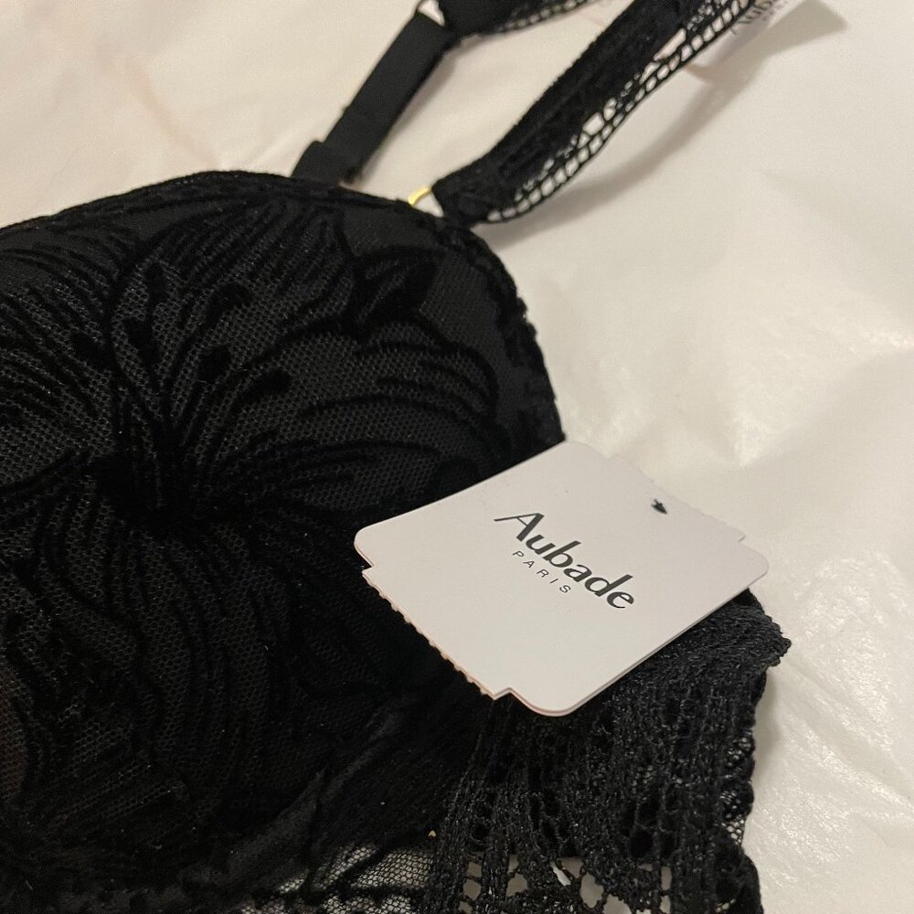 AUBADE PARIS Cœur à Corps Underwire Push-up Bra in Black Size 36A NWT - Picture 11 of 12